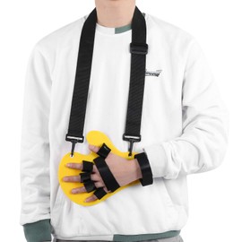 Finger Orthotic Board Finger Spreader Orthotic Aid for Hand Wrist Flexible Cramps Extension Board Splint Apoplexy Hemiplegia Right Left Men Women (Yellow)