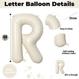 40 Inch Beige BRIDE Balloons Bachelorette for Bridal Shower, Cream White Sand Bride Mylar Foil Banner Letter Sign, Bridal Balloon Banner for Wedding Engagement Bride To Be Party Favors Decorations