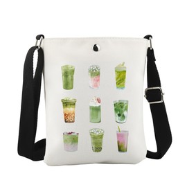 JTOUK Matcha Drinks Crossbody Bag Ceremonial Matcha Mornings Gift Iced Matha Latte Lover Gift (Matcha Drinks CB EU)