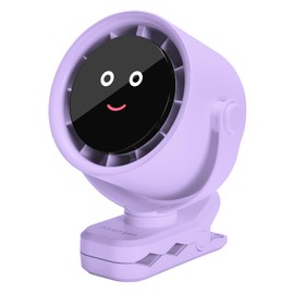 Akejrym Clip on Fan for Bed, Portable Fan for Travel, Small Powerful 5 Speed Quiet 360° Rotate, Air Turbo Tech & Digital display, For Home Office Stroller Camping (Purple)