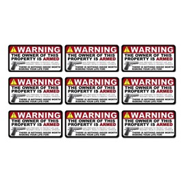 OwnTheAvenue x9 Two Pack Security Auto Warning 2nd Amendment Vinyl Decal Window Sticker 4"