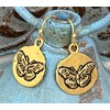 Etched Gold Butterfly Earrings Summer Nature Spring. Jewelry Earrings for