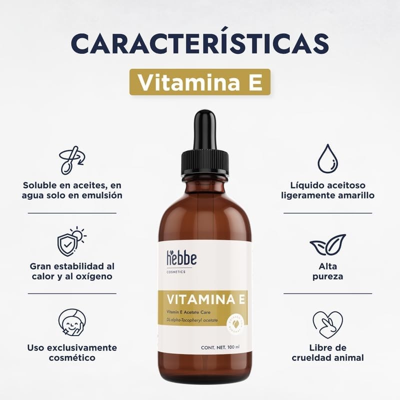 Vitamina E líquida 100% pura 100 ml – Antioxidante para