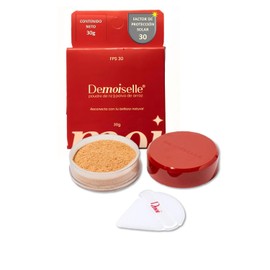 Demoiselle Polvo de Arroz Facial Suelto Traslúcido Medio Tropical con FPS 30 | Acabado Mate | Control de Brillo y Grasa | 30 g