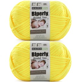 6 Super Bulky Velvet Chenille Yarn for Crocheting - 2 Skein of 200g/7 oz - Ultra Soft Heavy Weight Chunky Knitting Yarn for Baby Blankets, Amigurumi, Home Decor（​Butter Yellow，2 Skein）