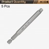 sourcing map 5pcs T45 Torx Head Screwdriver Bit 1/4" Hex
