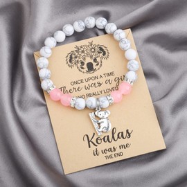 MAOFAED Koala Gift Koala Bracelet Once Upon A Time There Was A Girl Who Really Loved Koalas Animal Lover Gift (once upon koala bead)