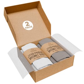 Bassinet Fitted Sheets - Compatible with Chicco LullaGo Anywhere, Baby Bjorn Cradle | 100% Organic Muslin Cotton - White + Grey | 29x14 (2 Pack)