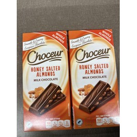 Choceur Honey Salted Almonds Milk Chocolate Bar 7.05 oz (Pack of 2) Limited Edition
