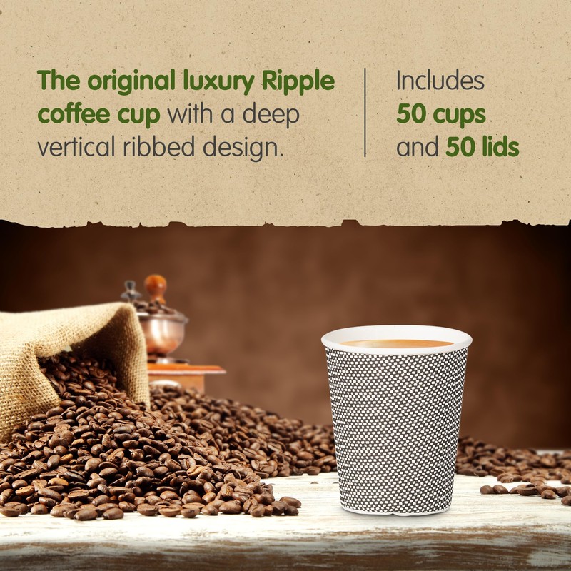 Signature Packaging - Ripple Paper Coffee Cups with Lids -