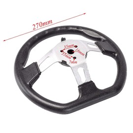 ZXTDR Off-Road Kart Steering Wheel 270mm 3 Spokes for Mini Go Kart Buggy Kandi