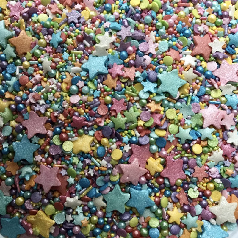RAINBOW GLIMMER MAGIC MULTI SPRINKLE MIX, Sugar Sprinkles for Cakes