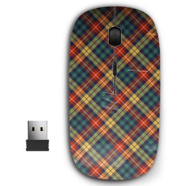 KAWAMOUSE 2.4G Ergonomic Portable USB Wireless Mouse for PC, Laptop, Computer, Notebook with Nano Receiver (Colors Check Plaid)