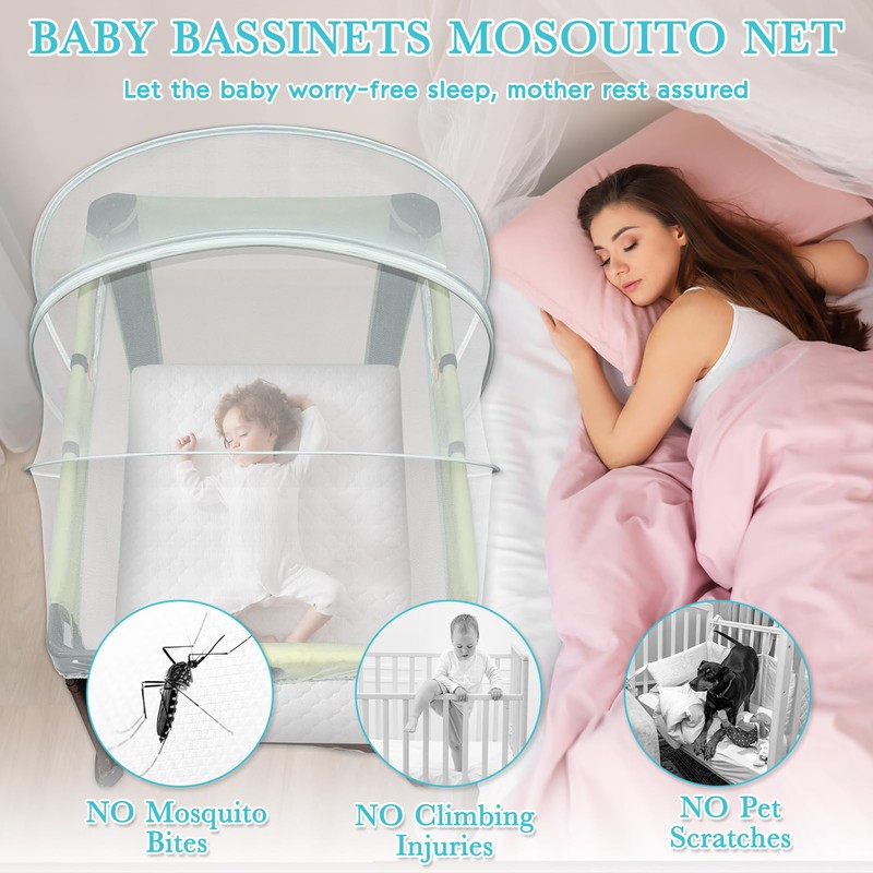 jiangcha Pack N Play Tent Cover - Bassinet Cover for