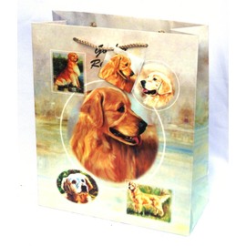 GOLDEN RETRIEVER GIFT BAGS, SET OF 5 Large Gift Bags by Ruth Maystead