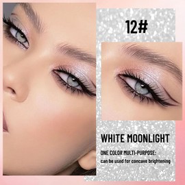 Hxssll Pearlescent mini Eyeshadow Highly Pigmented Blend Matte & Shimmer EyeShadow,Cream Moisturizing Waterproof&Long Lasting Eye Makeup Natural Luminous Makeup Look (B12, 1 Count (Pack of 1))