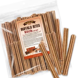 Gootoe Buffalo Dog Treats, Natural Low-Fat Chews for Training & Rewards, Limited Ingredient, Puppy Treats for Medium Dogs, Buffalo Bites Stick (Large), 1.5 lb