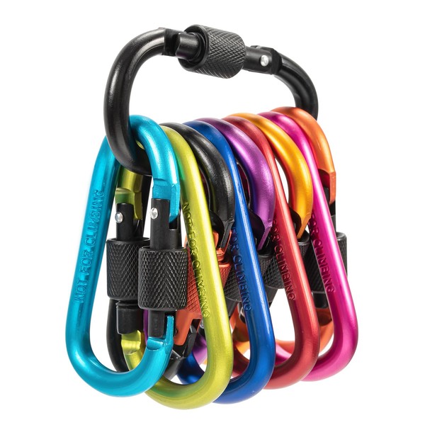 10 PCS Caribeearners, D Shape Carabiner Clips, 3" Lightweight Carabiner