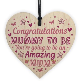 RED OCEAN Mummy To Be Sign Baby Shower Mum Gift Wooden Heart New Baby From Bump Present Keepskae