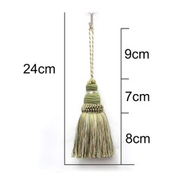 Fenghuangwu Colorful Tassel Key Tassel DIY Accessories for Curtain and Home Decoration-Mix green-2PCS