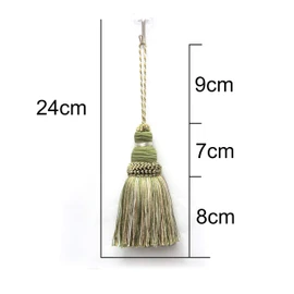 Fenghuangwu Colorful Tassel Key Tassel DIY Accessories for Curtain and Home Decoration-Mix green-2PCS