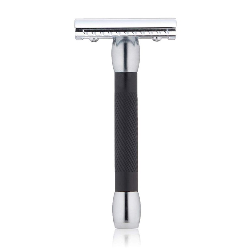 Merkur Double Edge Blade Razor with Extra Long Handle, Black