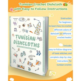 Coopay Knitting Kit for Beginners, Learn to Knit a Dishcloth with Tunisian Crochet Hooks, Complete Knitting Kit with Step-by-step Instruction, Starter Yarn-Ideal Craft Kit for Knitting Beginners Adult