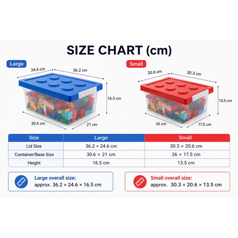 Building Blocks Storage Box for Kids - Transparent Stackable Organizer