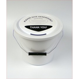My Charity Boxes ~ Pack of 4 ~ Street Collection Bucket (White)