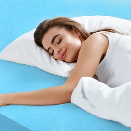 Symax Queen Mattress Topper, Gel-Infused Memory Foam Mattress Topper, Memory Foam Topper, Soft Bed Topper Mattress Pads for Bed, Sofa, RV(4 Inch, Queen)