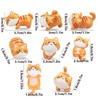 SINGOMON 8PCS Cute Cat Figurines Mini Cat Figurines Ginger Cat