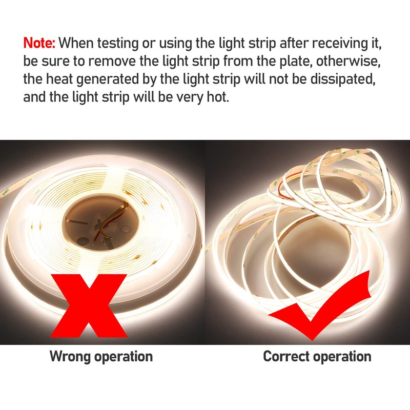 GOMING 24V CCT Tunable White COB LED Strip Lights 2700-6500K