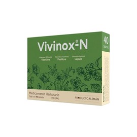Bomuca - Vivinox N 40 Tabletas, Relajante 100% Natural, Medicamento Herbolario, Valeriana, Pasiflora, Lúpulo, Fórmula Alemana