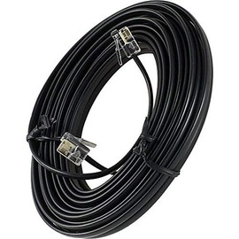 25 FEET Black Phone Telephone Extension Cord Cable LINE Wire with Standard RJ-11 Plugs by bistras