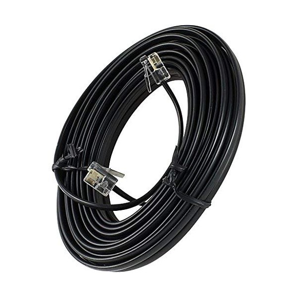 25 FEET Black Phone Telephone Extension Cord Cable LINE Wire