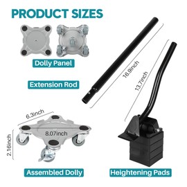 FAHKNS Heavy Furniture Movers with 5 Wheels Holding Up to 3086 LBS Load Capacity, Silicone Anti Slip Sleeve, 360° Rotation, Sturdy Carbon Steel Panel, Flexible Mobility