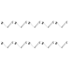 sourcing map Pack of 10 Double Button Kayak Paddle Snap Spring Clip 51 mm x 5.8 mm 65 Mn Spring Steel V-Shaped Fixed Lift Telescopic Pipe Rod Clips for Tent Umbrella Camping, Silver Tone