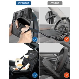 JOYTUTUS Steering Wheel Tray, Multifunctional Laptop Desk, Back Seat Headrest Table for Eating, Fit for Large Vehicles, Like Trucks, Pickups, Semi-Trailers