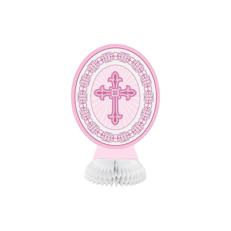 Unique Party 43788 - Mini Honeycomb Radiant Cross Pink Religious