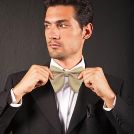 Gsyziux Pre-Tied Bow Ties for Men Adjustable Bowtie Solid Color Tuxedo Oversize Bow tie for Wedding Party (Champagne)