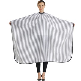 SMARTHAIR Professional Salon Barber Cape Hair Cutting Gown,54”x66”,Black and White Stripes,C250023B-L