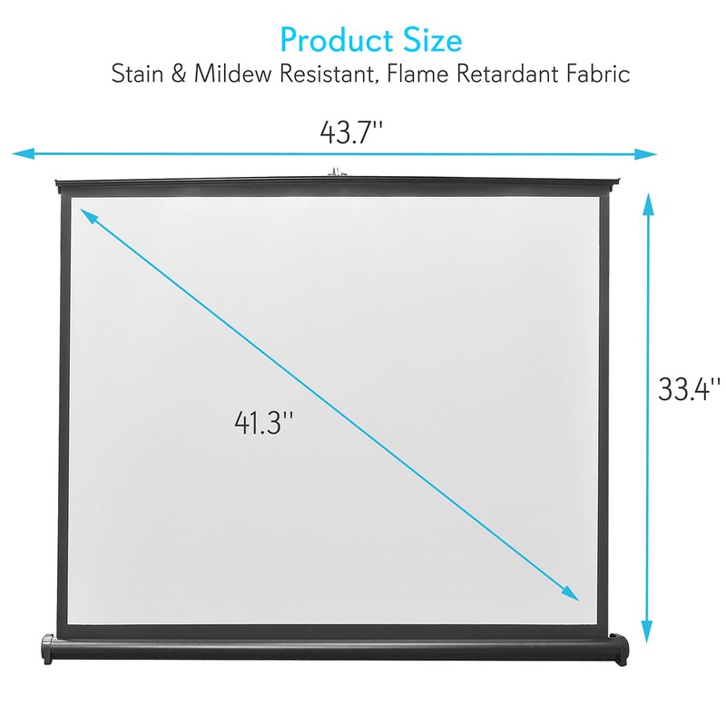 Pyle 50 Inches Projector Screen Portable Floor Standing Fold-Out Roll-Up