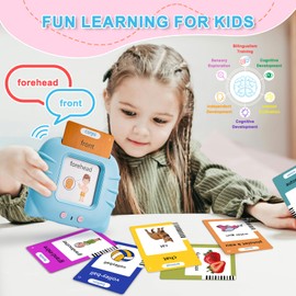 Talking Flash Cards for Toddlers 1-2 Years, 510 Words Speech Therapy Toys Audible Flash Cards Early Educational Toys for 3 4 5 6 Year Old, Bilingual Flash Cards Learning Toys for Kids Birthday Gift