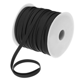 sourcing map 1/4 Inch Double Fold Bias Tape Polyester Continuous Bulk Bias Tape for Sewing,Seaming Quilting Hemming Binding Crafts (Black 55 Yards)