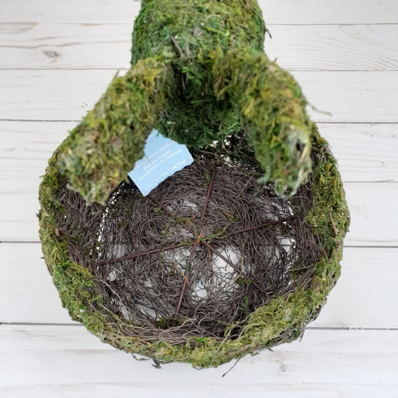 Ashland Moss Bunny Basket Easter 6.5 inch Round Green