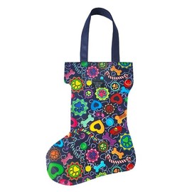 Two Lumps of Sugar Dog Bones Stocking - Durable Christmas Stockings, Wine Tote Bag, Reusable, Lightweight Beverage Carrier, Ideal for Holidays, Travel, Teacher's Gift, Wine Lovers Accessories