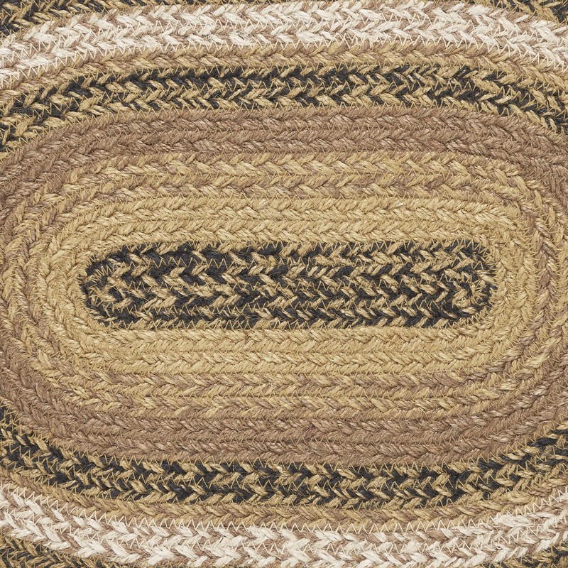 VHC Brands Kettle Grove, Dining Table Placemat, Braided Jute, Oval,