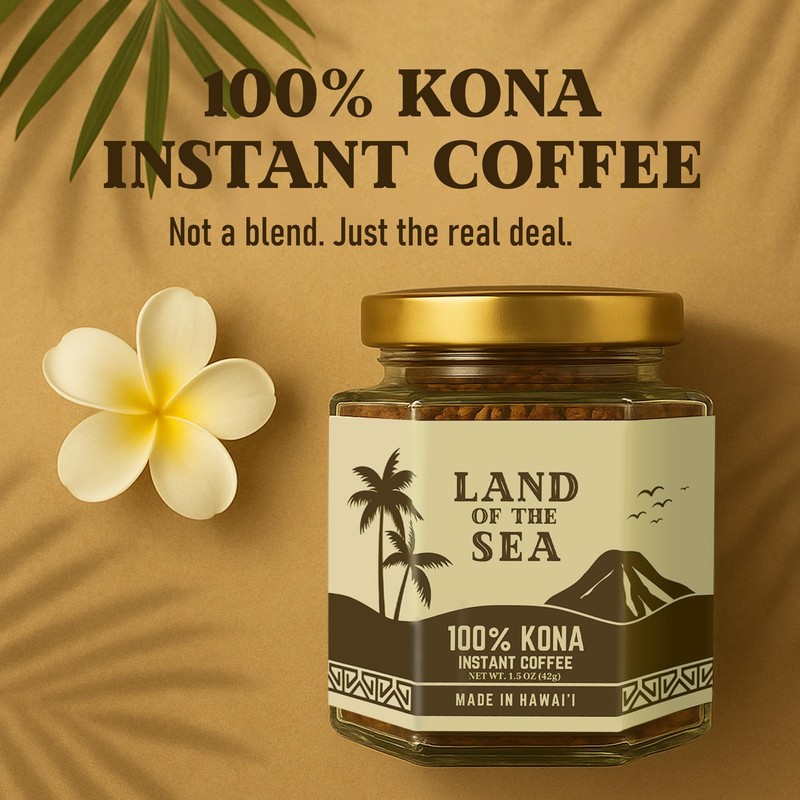 Land of the Sea 100% Kona Instant Coffee - Freeze