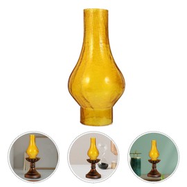 Uonlytech Vintage Decor Glass Lamp Chimney, Chimney Transparent Glass Shade Replacement Oil Lamp Wall Lamp for Vintage and Antique Style Lamps, Yellow Home Decor