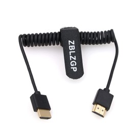 ZBLZGP HDMI to HDMI Coiled Cable High Speed Ethernet for Portkeys BM5 Monitor, Laptop, Computer, Camera, Monitor